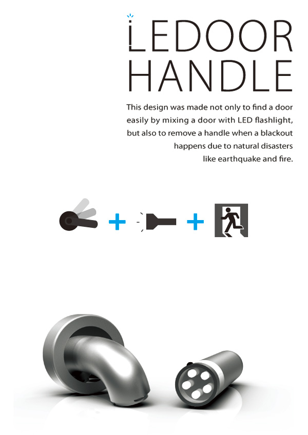 Detachable doorhandle flash light