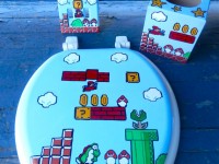 Mario Bros hand painted Toilet seat