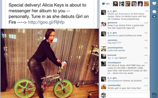 alicia keys on a Haro Master BMX