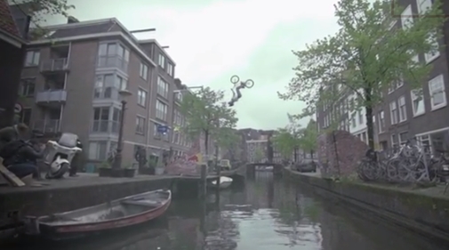 bmx backflip over amsterdam canal