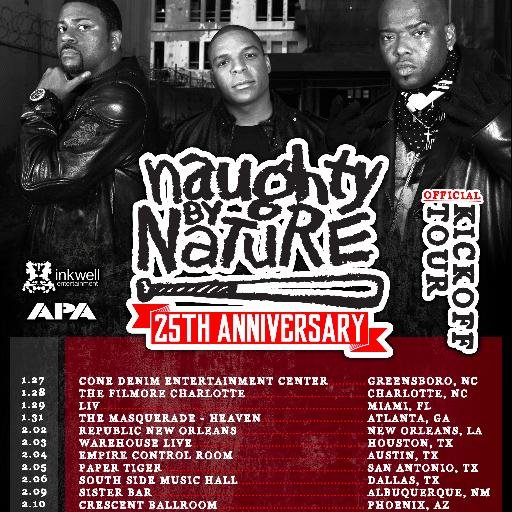 Naughty By Nature 25th anniversary tour flyer