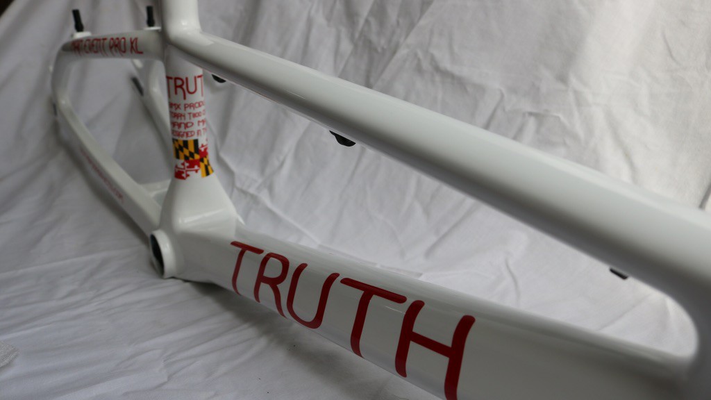 truth bmx carbon white side top tube