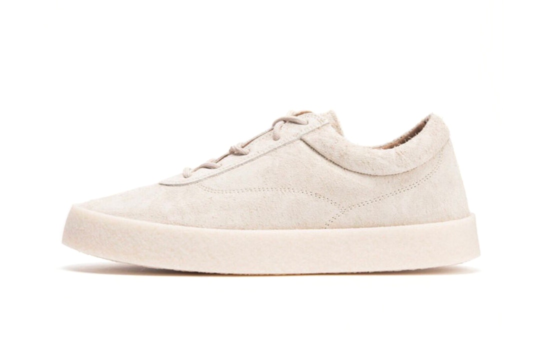 Yeezy Season 6 Chalk Thick Snaggy Suede Crepe Sneaker 