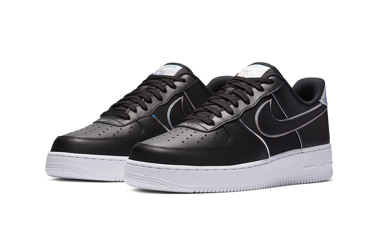 black and silver nike air force 1
