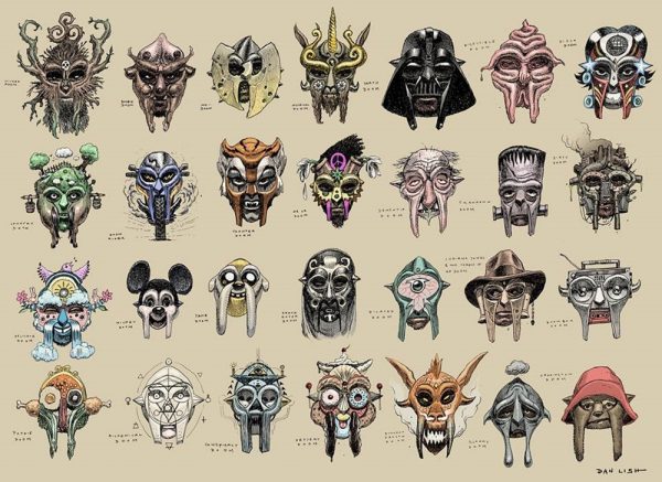 MF Doom Fun Faces By Dan Lish