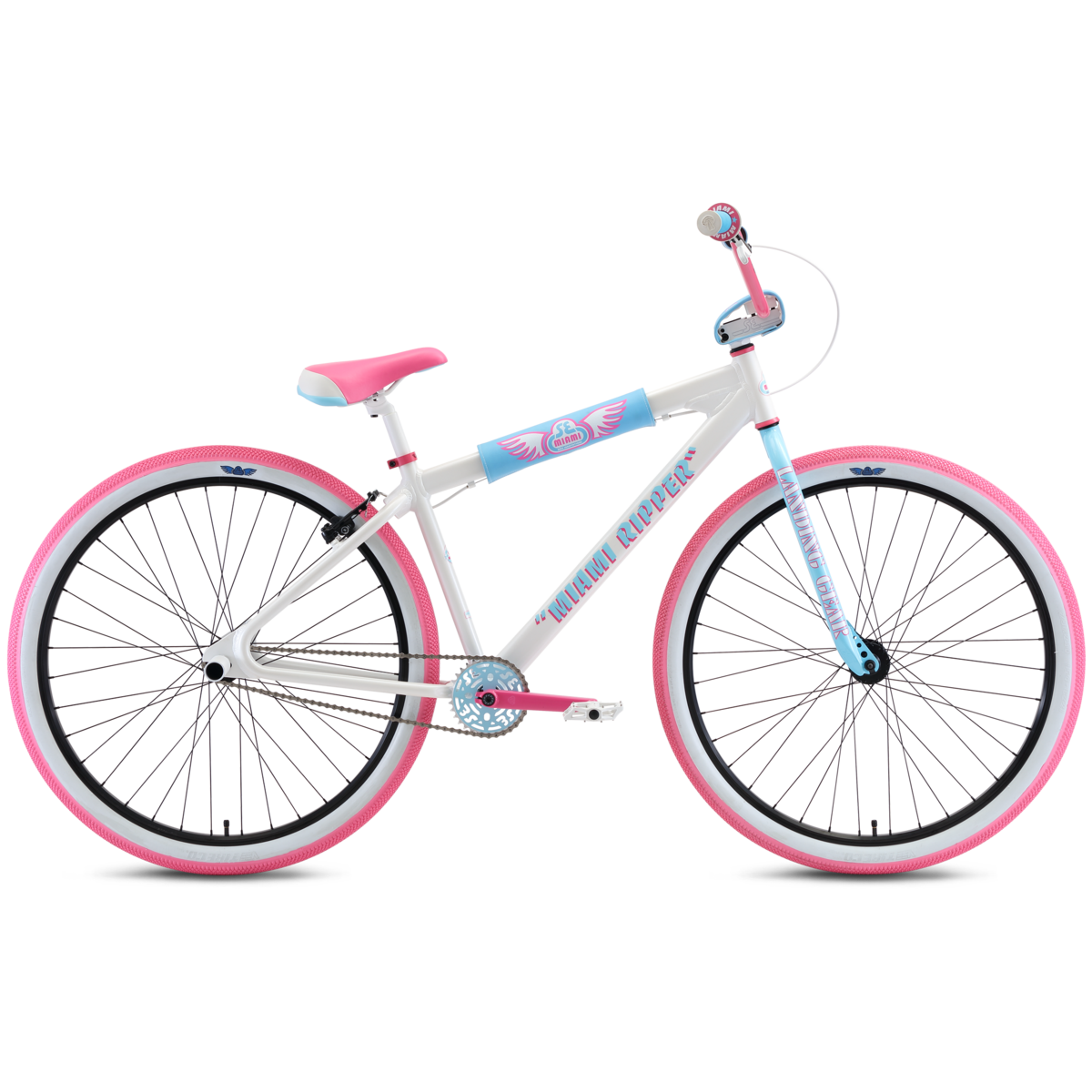pink folding exercise bike