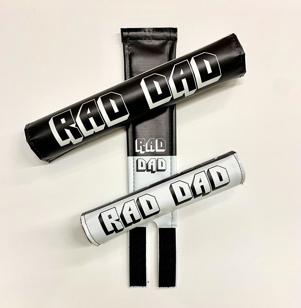 black x white rad dad bmx pads