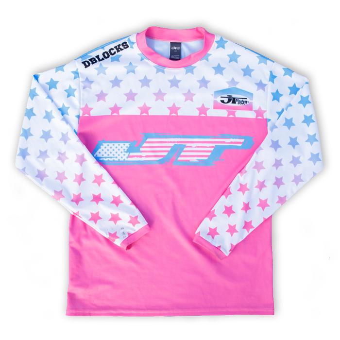 JT Racing Rock Star D Blocks Limited Edition Miami Vice Jersey Pink & White - Medium (M)