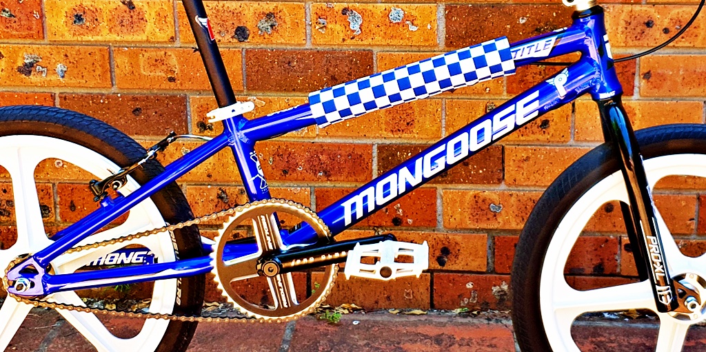 mongoose title pro blue bmx bike