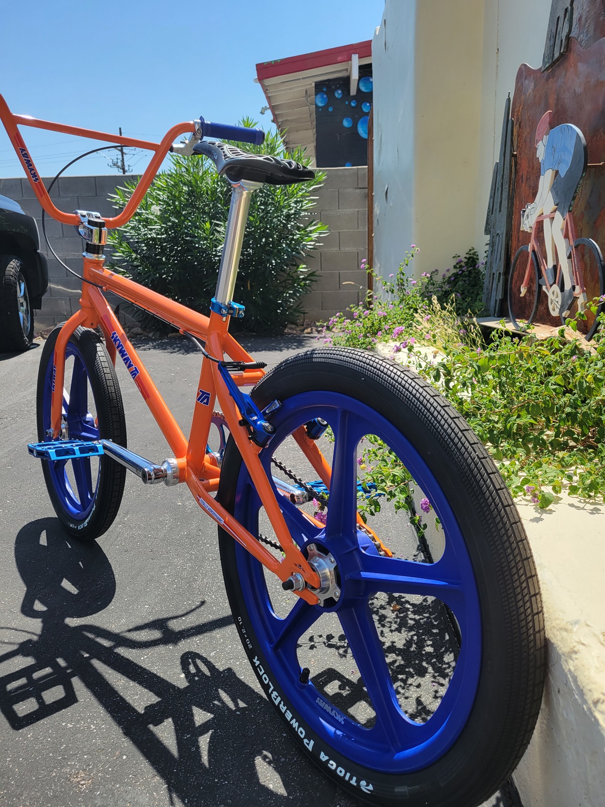 Orange and blue bmx hot sale bike