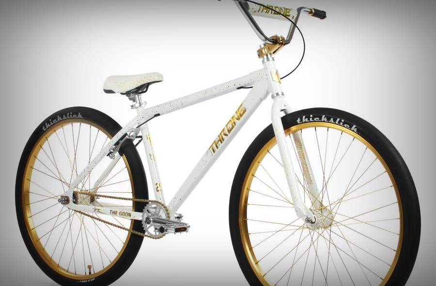 White and gold cheap bmx bike