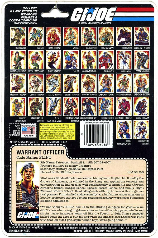 G.I. Joe Back Side Packaging